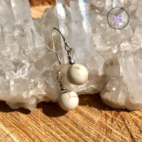Classical Magnesite Silver Earrings